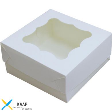 Коробка для печенья, пряников, зефира и конфет 130х130х60 мм белая, для пирожных картонная (бумажная)