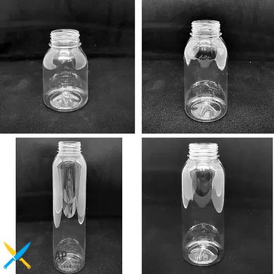 Бутылка одноразовая 200 мл с широким горлом «Круглая» крышка 38 мм прозрачная (без крышки)