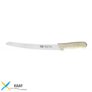 Кухонний ніж для хліба вигнутий 24 см. Stal, Winco з білою пластиковою ручкою (04278)