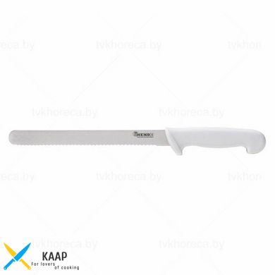Кухонный нож для хлеба/сдобы 25 см. Hendi с белой пластиковой ручкой (843055)