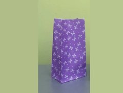 Пакет подарунковий паперовий 9,5х6,5х19 см., 70 г/м2, 100 шт/уп "Бантік фіолетовий" без ручок, фіолетів