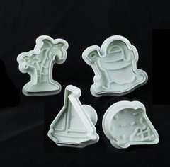 Плунжер пластиковый для мастики "Морской" (набор 4 шт)