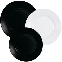 Сервіз столовий 18 предметів чорно-білий Plumi Black&White Luminarc V2484