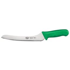 Кухонный нож для хлеба 22 см. Stal, Winco с зеленой пластиковой ручкой (04279)