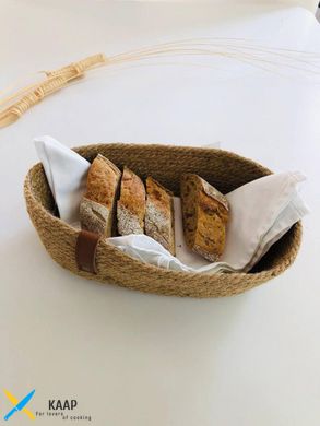 Кошик-хлібниця овальний 27х17х8 см крафтовий із джуту плетена "Хемп" 101-114