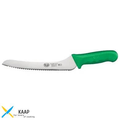 Кухонний ніж для хліба 22 см. Stal, Winco із зеленою пластиковою ручкою (04279)