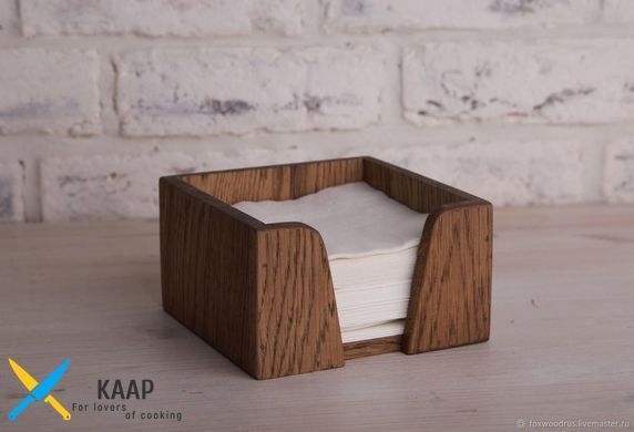 Салфетница/подставка для салфеток 14,5х14,5х8 см. деревянная, из дуба