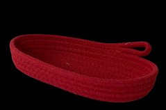 Корзина-хлебница овальная 25х15х4 см красная плетенная из джута "Кардинал" 101-120