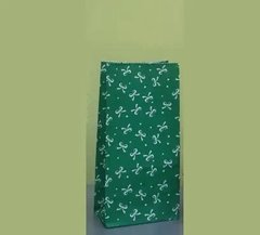 Пакет подарочный бумажный 9,5х6,5х19 см., 70 г/м2, 100 шт/уп "Бантик зеленый" без ручек.