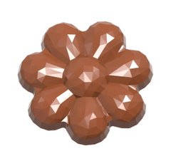 Форма для шоколада "Цветы с гранями" 42,5 H 6,5 мм, 10 шт x 6,5 gr
