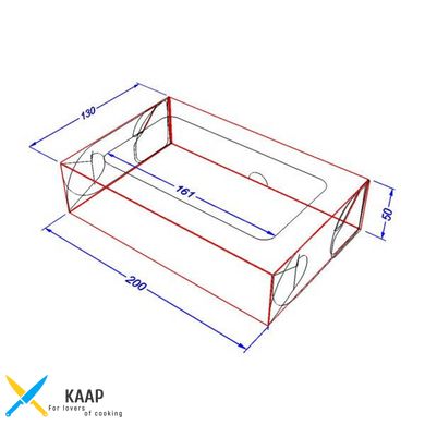 Коробка для солодощів/десертів 200х130х50 мм Maxi Крафт з віконцем паперова