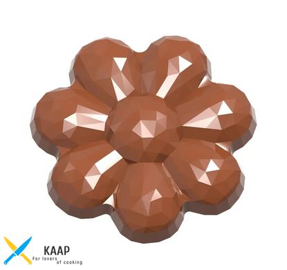Форма для шоколада "Цветы с гранями" 42,5 H 6,5 мм, 10 шт x 6,5 gr