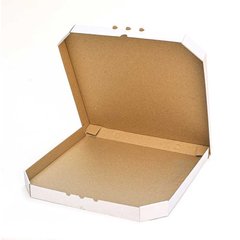 Коробка для пиццы 400х400х37 мм, белая картонная (бумажная)