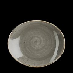 Тарілка овальна 19х16 см. керамічна, сіра Stonecast Peppercorn Grey, Churchill