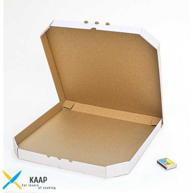 Коробка для піци 400х400х37 мм, біла картонна (паперова)