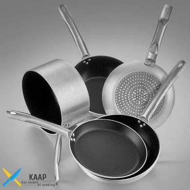 Сковорода алюмінієва 28х4,5 см з антипригарним покриттям для індукційної плити