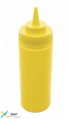 Пляшка-диспенсер для соусу 360 мл. 6х20 см із мірною шкалою жовта