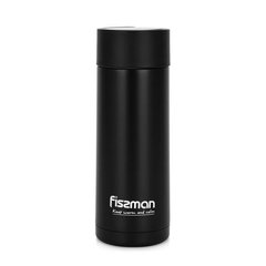 Термос Fissman 390 мл колір чорний нержавіюча сталь (9866)