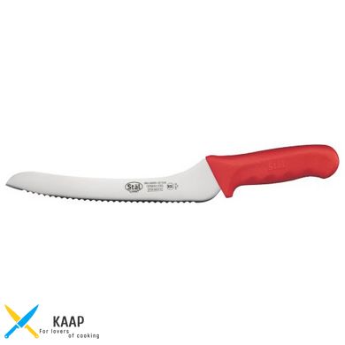 Кухонний ніж для хліба 22 см. Stal, Winco з червоною пластиковою ручкою (04281)