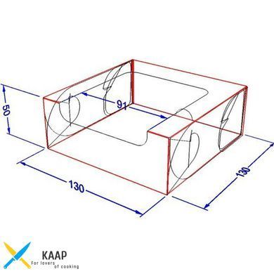 Коробка для суші (суші бокс) та солодощів 130х130х50 мм Midi Чорна з віконцем паперова