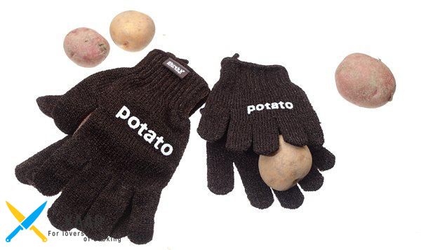 Рукавиці для чищення картоплі чорні Paderno