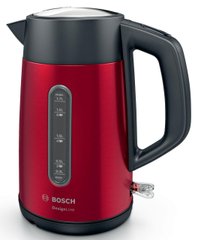 Электрочайник Bosch, 1.7л, металл, красный
