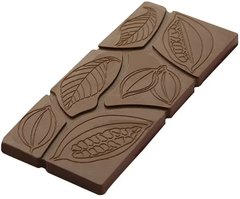 Форма для шоколадної плитки "Листя та какао боби" 118х50 мм h 8 мм, 3х2 шт. /50 г