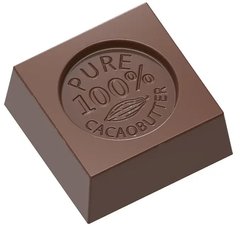 Форма для шоколаду "100% олія какао" 26х26 мм h12 мм, 3х8 шт. / 8 г