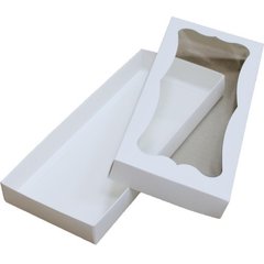 Коробка для печенья, пряников, зефира и конфет 280х120х30 мм белая, для пряников картонная (бумажная)