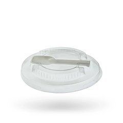 Крышка плоская с ложечкой для контейнера для мороженого 011507, 011585 PET &Oslash;=90 мм Прозрачная