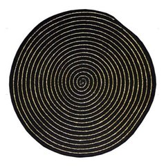 Килимок сервірувальний 38 см "Плетінка" круглий чорний із золотом DL-N13-3