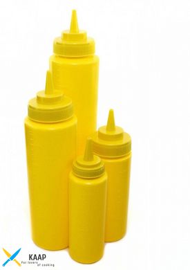 Бутылка-диспенсер для соуса 710 мл. с мерной шкалой желтая