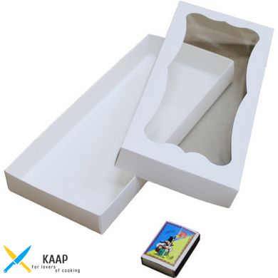 Коробка для печенья, пряников, зефира и конфет 280х120х30 мм белая, для пряников картонная (бумажная)