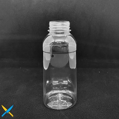 Бутылка одноразовая 330 мл с широким горлом «Квадрат» крышка 38 мм прозрачная (без крышки)