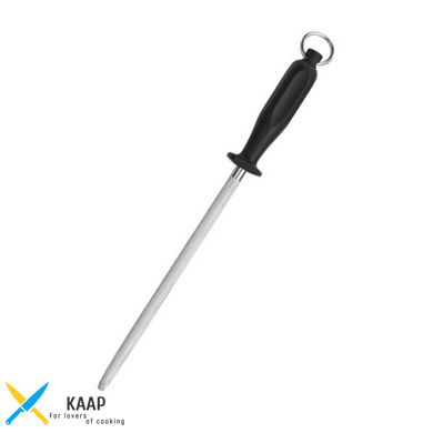 Мусат для заточки ножей 26 см, черная ручка с кольцов FoREST (370526)