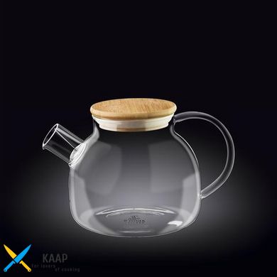 Чайник для заварювання зі спіраллю/фільтром 950мл скляний з дерев'яною пробкою.