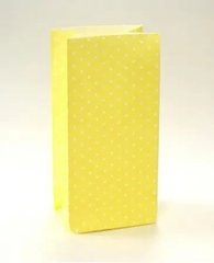 Пакет подарунковий паперовий 9,5х6,5х19 см., 70 г/м2, 100 шт/уп "Горошок жовтий" без ручок, жовтий краф