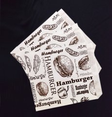 Кутник паперовий для гамбургера 15х12,5 см. 40 г/м2 паперовий з печаткою білий 2000 шт/уп