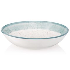 Тарілка супова Ardesto Siena, 20см, порцеляна, біло-блакитний
