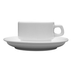 Чашка 90мл. фарфоровая, белая espresso Kaszub/Hel, Lubiana (блюдце 204-0613)