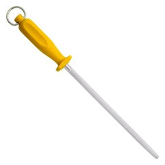 Мусат для заточки ножей 30 см, желтая пластиковая ручка с петелькой FoREST (370130)