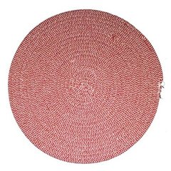 Килимок сервірувальний 38 см "Рогожа" круглий рожевий (червоно-білий) DL-N21-38