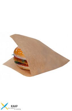 Паперовий пакет куточок для гамбургера 160х170мм крафт (014003)