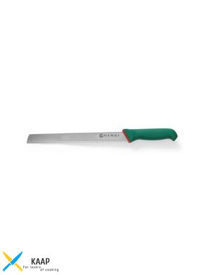 Кухонний ніж для хліба 26 см. Hendi зелений із пластиковою ручкою (843888)