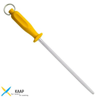 Мусак для заточування ножів 30 см, жовта пластикова ручка з петелькою FoREST (370130)