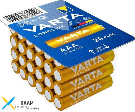 Батарейка VARTA LONGLIFE лужна AAA блістер, 24 шт.