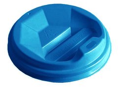 Крышка для стакана бумажного 90 мм пластиковая с поилкой синяя Бриллиант
