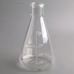 Колба химическая 1000 мл стеклянная коническая с широким горлом Колба КН-3-1000-42 ТС ГОСТ 25336-8