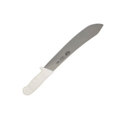 Нож мясника с пластиковой ручкой, 25 см, цвет белый.
