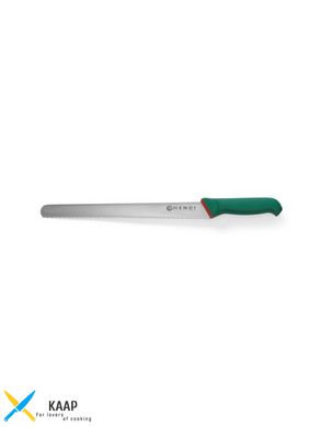 Кухонний ніж для хліба 30 см. Hendi із зеленою пластиковою ручкою (843895)